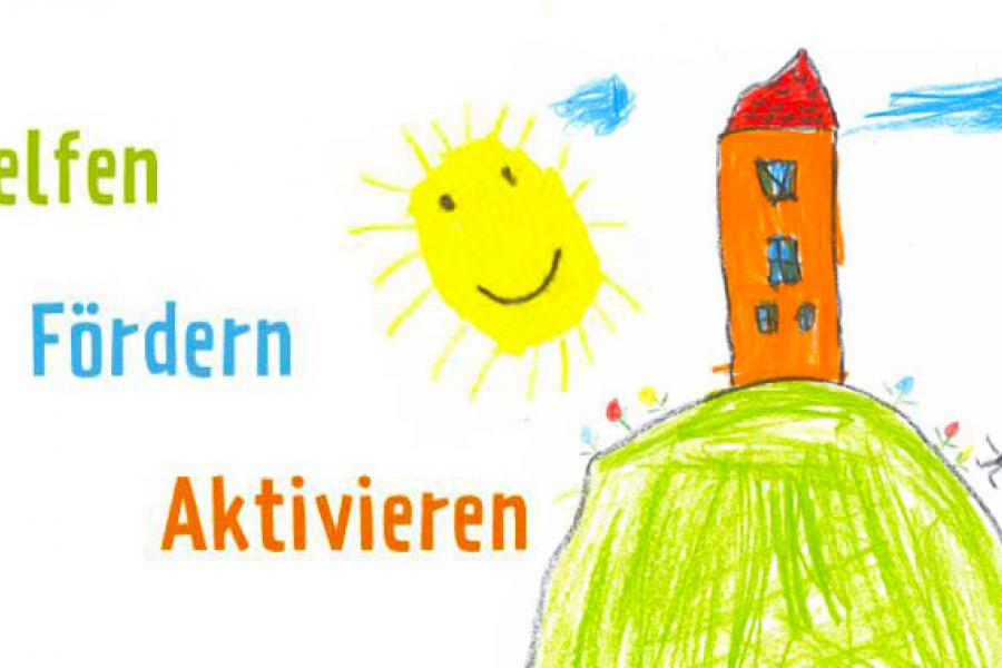 Das Logo des Vereins wurde von Kindern aus der Igelgruppe der KiTa am Berg bei einem Malwettbewerb gestaltet.